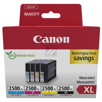 Canon PGI-2500 XL BK/C/M/Y schwarz, cyan, magenta, gelb Druckerpatronen, 4er-Set
