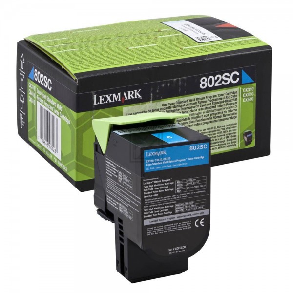 Original Lexmark 80C2SC0 / 802SC Toner Cyan