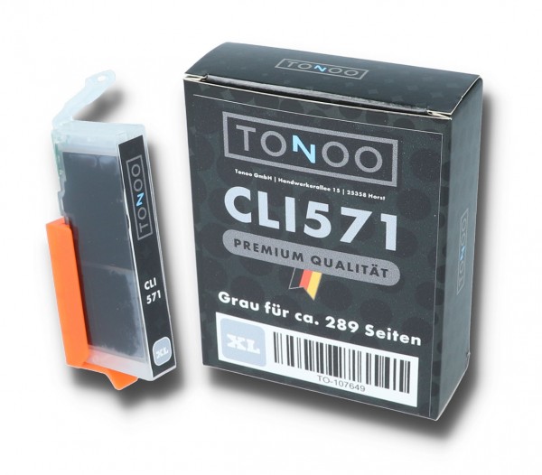 Tonoo® Tinte ersetzt Canon 0335C001 | CLI571 XL GY Grau XL