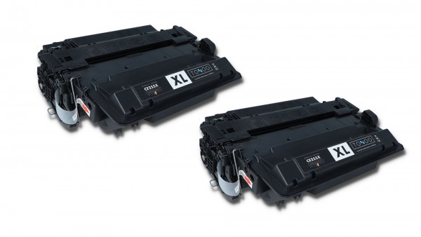 Tonoo® Toner ersetzt HP CE255XD | 55X Schwarz Doppelpack XL