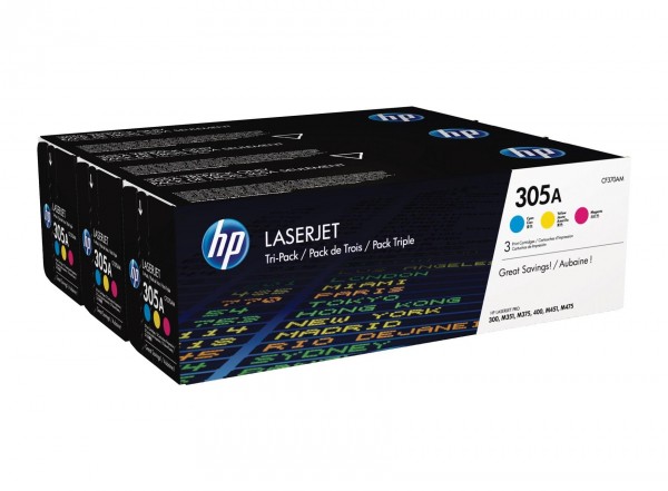 Original HP CF370AM / 305A Toner C/M/Y Spar Set