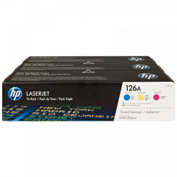 Original HP CF341A / 126A Toner C/M/Y Spar Set