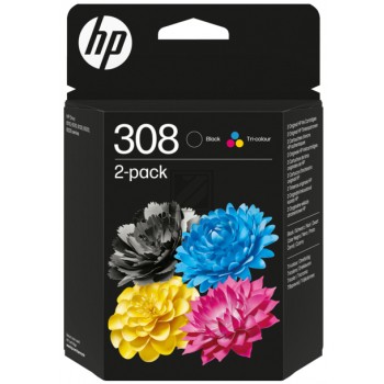 HP 308 (6L6S6UE) schwarz, color Druckerpatronen, 2er-Set