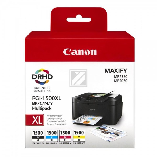 Original Canon 9182B004 / PGI1500XL BK/C/M/Y Tinten Spar Set XL