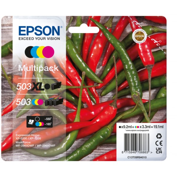 EPSON 503/503XL T09R94 schwarz, cyan, magenta, gelb Druckerpatronen, 4er-Set