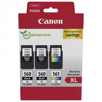 Canon PG-560XLx2/CL-561XL schwarz, color Druckköpfe, 3er-Set