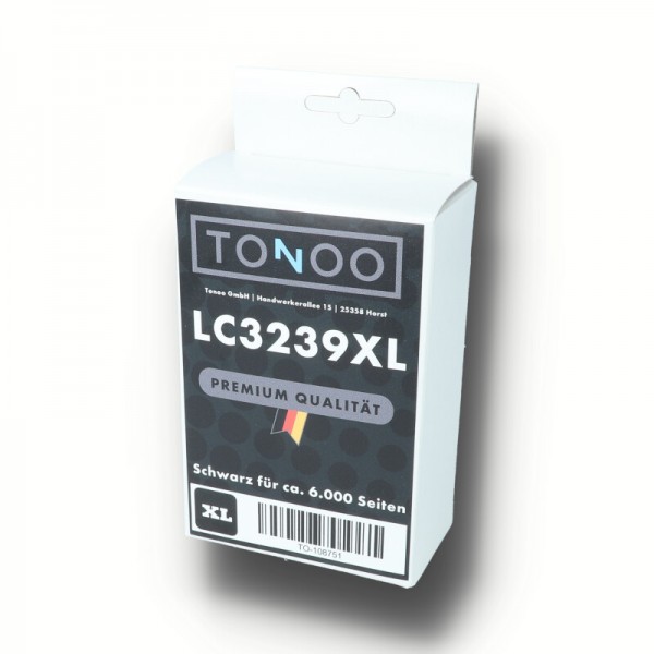 Tonoo® Tinte ersetzt Brother LC3239XLBK Schwarz XL