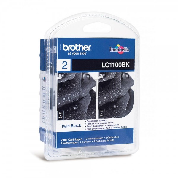 Original Brother LC1100BKBP2DR Tinte Schwarz Doppelpack