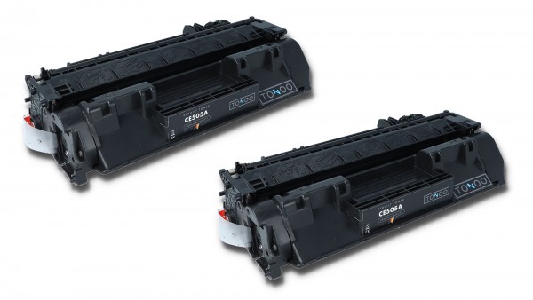 Tonoo® Toner ersetzt HP CE505AD | 05A Schwarz Doppelpack