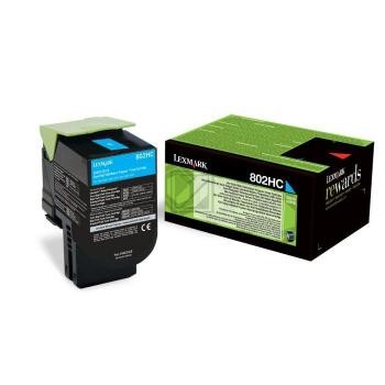 Original Lexmark 80C2HC0 / 802HC Toner Cyan XL