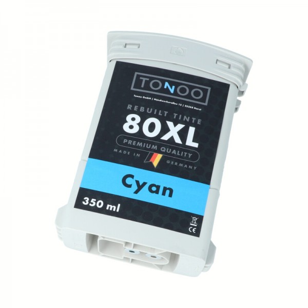 Tonoo® Tinte ersetzt HP 80 | C4846A Cyan XL