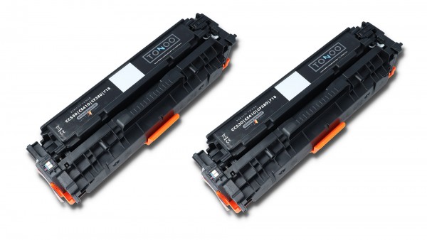 Tonoo® Toner ersetzt HP CC530AD | 304A Schwarz Doppelpack