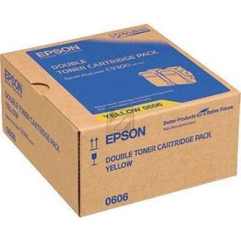 Original Epson C13S050606 Toner Gelb Doppel Pack