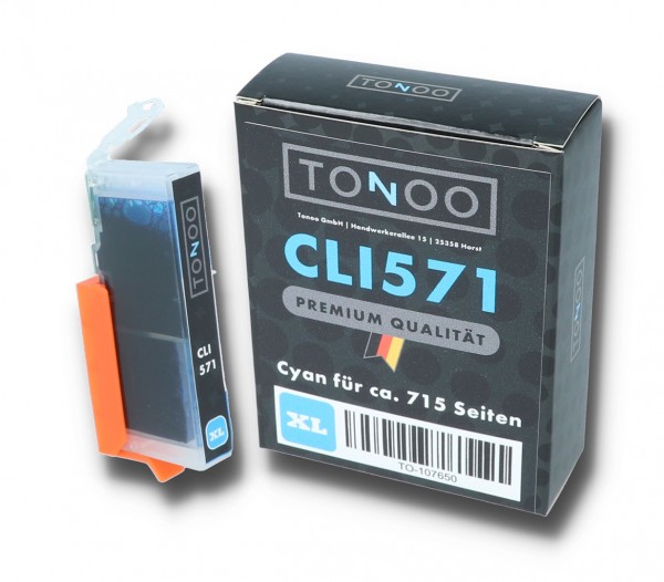 Tonoo® Tinte ersetzt Canon 0332C001 | CLI571 XL C Cyan XL