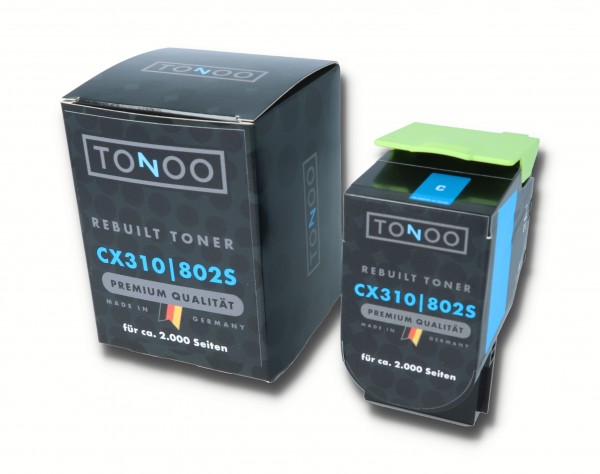 Tonoo® Toner ersetzt Lexmark 802SC | 80C2SC0 Cyan