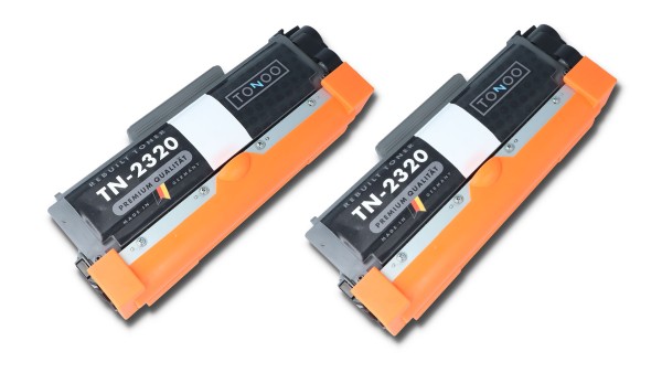 Tonoo® Toner ersetzt Brother TN2320 Schwarz Doppelpack