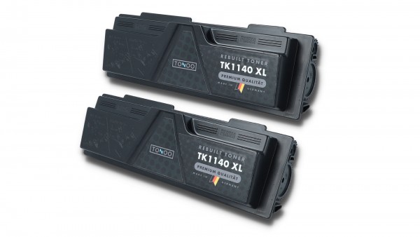 Tonoo® Toner ersetzt Kyocera TK1140 Schwarz Doppelpack XL