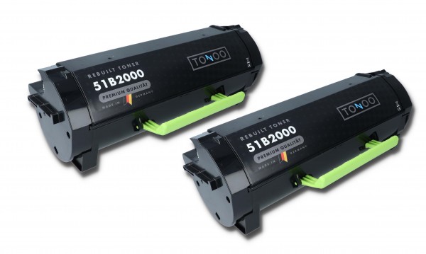 Tonoo® Toner ersetzt Lexmark 51B2000 Schwarz Doppelpack