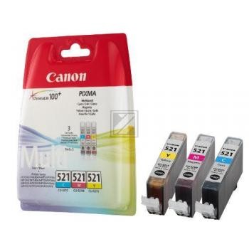 3 Canon CLI-521 C/M/Y cyan, magenta, gelb Tintenpatronen