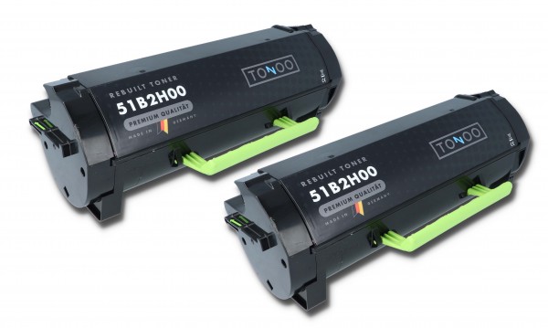 Tonoo® Toner ersetzt Lexmark 51B2H00 Schwarz Doppelpack XL
