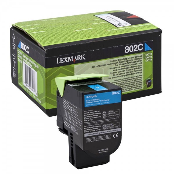 Original Lexmark 80C20C0 / 802C Toner Cyan