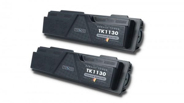 Tonoo® Toner ersetzt Kyocera TK1130 Schwarz Doppelpack