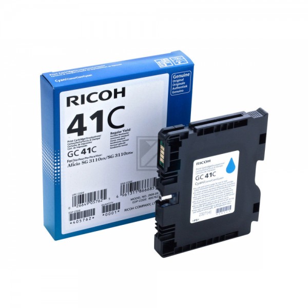 Original Ricoh 405762 / GC41C Tinte Cyan