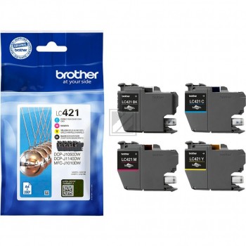 brother LC-421VAL schwarz, cyan, magenta, gelb Druckerpatronen, 4er-Set