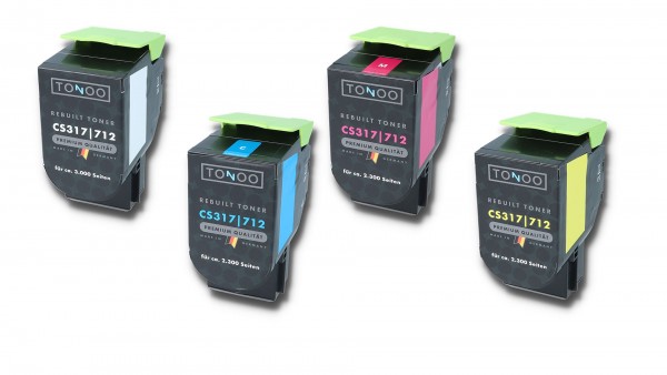 Tonoo® Toner ersetzt Lexmark CS317 | CS417 | CS517 | CX317| CX417 | CX517 Set