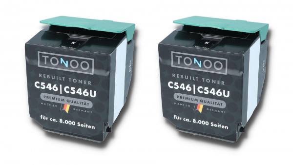 Tonoo® Toner ersetzt Lexmark C546U1KG Schwarz Doppelpack XXL