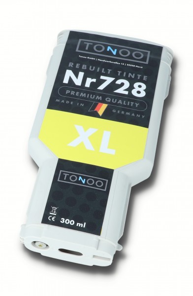 Tonoo® Tinte ersetzt HP 728 | F9K15A Gelb XL
