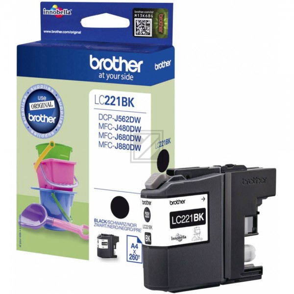 Original Brother LC221BK Tinte Schwarz