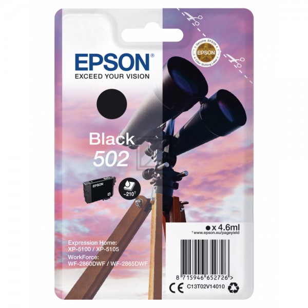 EPSON 502/T02V14 schwarz Tintenpatrone