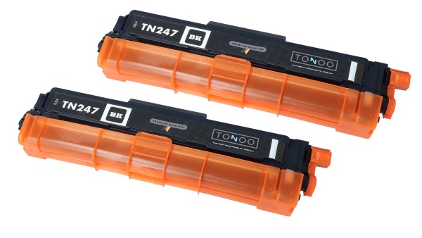 Tonoo® Toner ersetzt Brother TN247BKTWIN | Schwarz Doppelpack XL