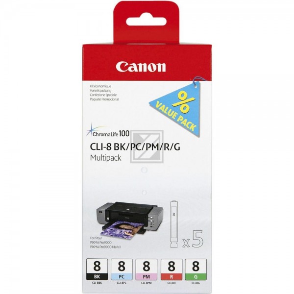 Original Canon CLI8 | 0620B027 Tinte BK|PC|PM|R|G