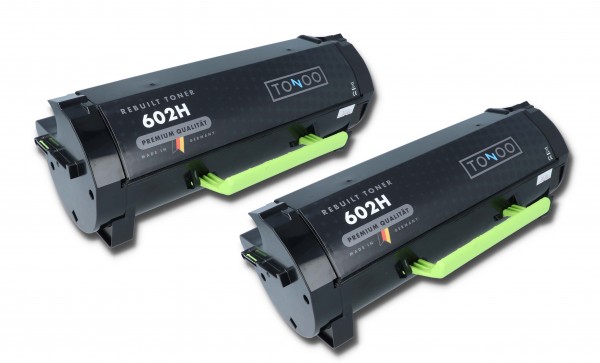 Tonoo® Toner ersetzt Lexmark 602H | 60F2H00 | 60F2H0E | 60F0HA0 | Schwarz Doppelpack XL