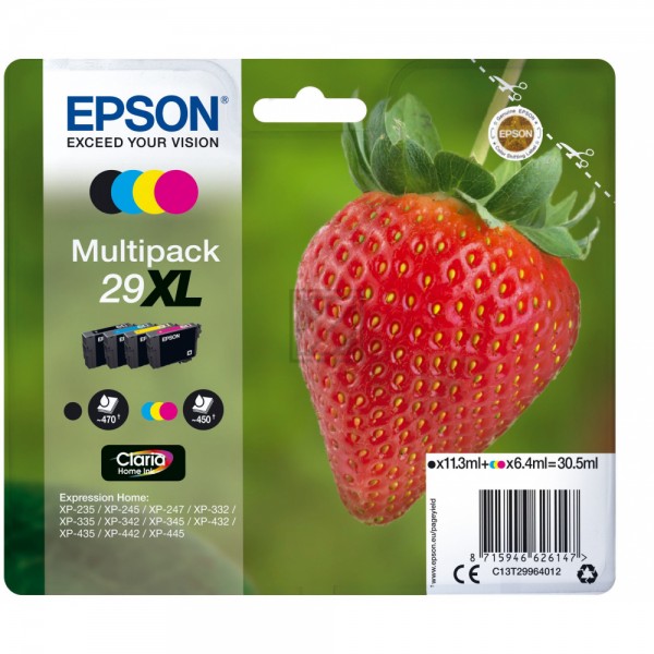 4 EPSON 29XL / T2996XL schwarz, cyan, magenta, gelb Tintenpatronen