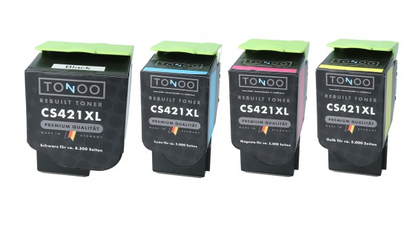 Tonoo® Toner ersetzt Lexmark CS421 | CS521 | CS622 | CX421 | CX522 | CX622 Set XL