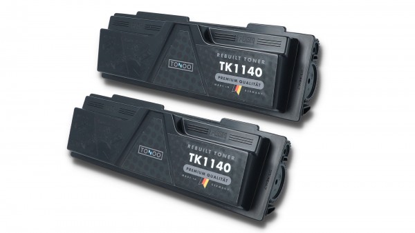 Tonoo® Toner ersetzt Kyocera TK1140 Schwarz Doppelpack