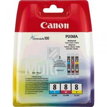 3 Canon CLI-8 C/M/Y cyan, magenta, gelb Tintenpatronen