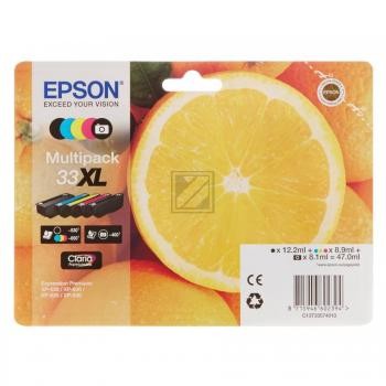 5 EPSON 33XL / T3357XL schwarz, cyan, magenta, gelb, photo schwarz Tintenpatronen