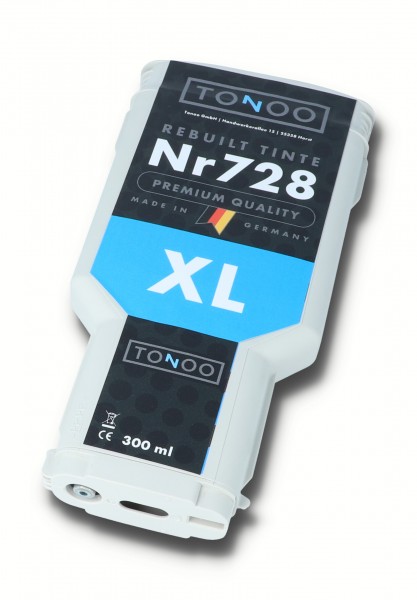 Tonoo® Tinte ersetzt HP 728 | F9K17A Cyan XL