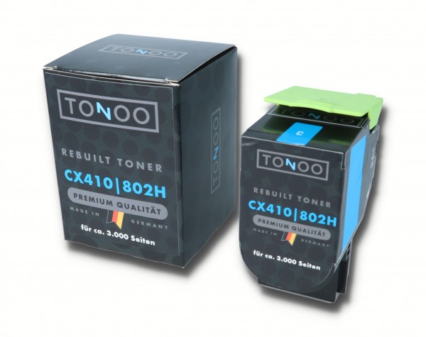 Tonoo® Toner ersetzt Lexmark 802HC | 80C2HC0 Cyan XL