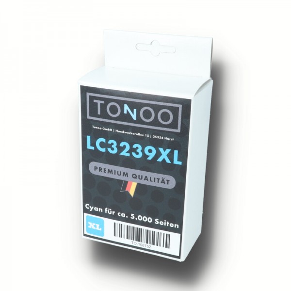 Tonoo® Tinte ersetzt Brother LC3239XLC Cyan XL