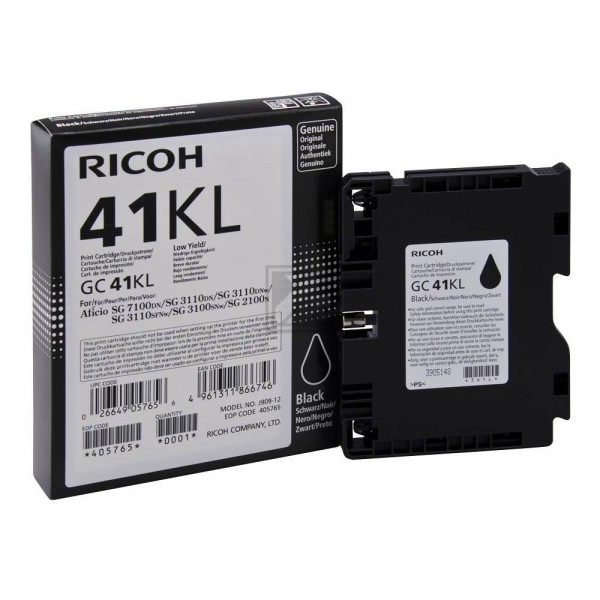 Original Ricoh 405765 / GC41KL Tinte Schwarz
