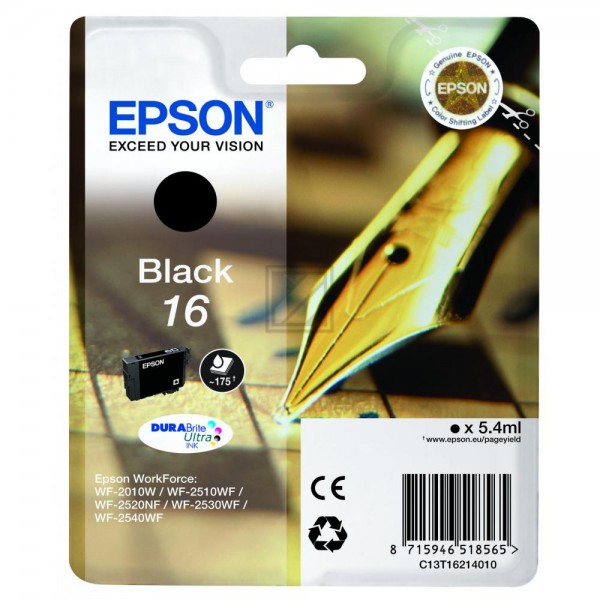 EPSON 16 / T1621 schwarz Tintenpatrone