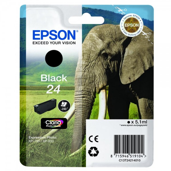 EPSON 24 / T2421 Foto schwarz Tintenpatrone