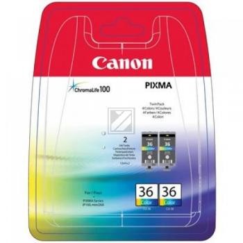 2 Canon CLI-36 Twin-Pack color Tintenpatronen