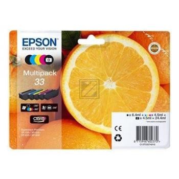 5 EPSON 33 / T3337 schwarz, cyan, magenta, gelb, photo schwarz Tintenpatronen