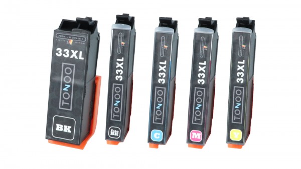 Tonoo® Tinte ersetzt Epson 33XL | C13T33574011 | 5 Farben Spar Set XL